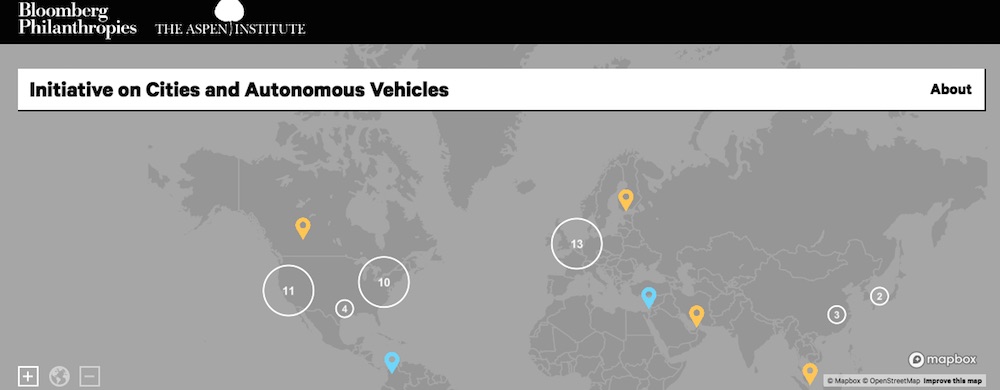 AVs in Cities map
